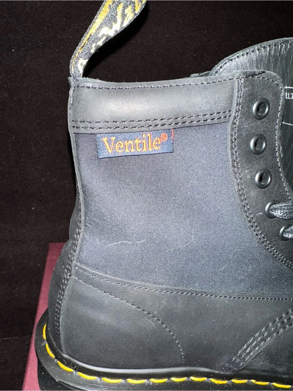 Dr. Martens 1460 Panel MIE Ventile Black Leather Boots - New With Box US M7 / W8